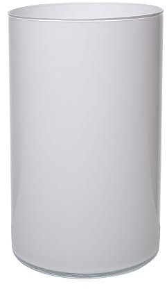INNA-Glas Glas Vase Zylinder Sanya Earth, weiß, 30 cm, Ø 16 cm - Deko Vase/Kerzenglas