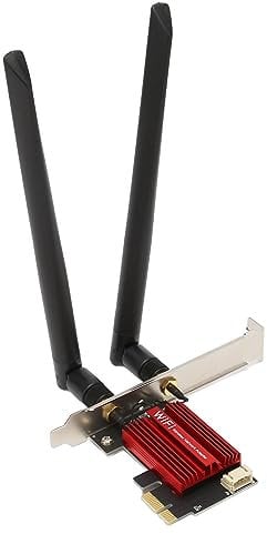 PCI-Express-Ethernet-Adapter, 1200 Mbit/s Gigabit-Ethernet-PCIe-Netzwerkkarte, RJ45-LAN-Adapter-Konverter mit Dual-Antenne, MU MIMO, BT4.2 WiFi-Adapter für 7 8 10 11
