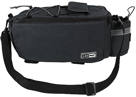 Lastpak Fahrrad Kühltasche Dunkelgrau - Isolierte Fahrradtasche mit Schultergurt, Trinkflaschenkühlfach, Lampenhalterung, 7 Liter Volumen, bis 6 kg belastbar