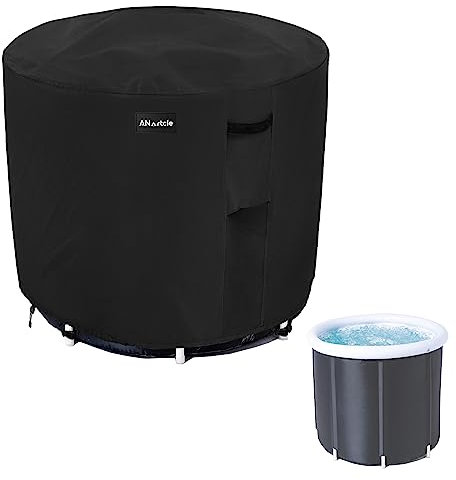 ANartcle Outdoor Ice Bath Tub Cover, Waterproof 600D Heavy Duty Outdoor Portable Bathtub Foldable Cover, Cold Plunge Tub Cover,88,9 cm Dia x 76,2 cm H (nur Bezug)