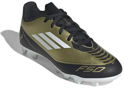 adidas Unisex Kinder F50 Club Messi Flexible Ground Sneaker, Gold Metallic Weiß Schwarz