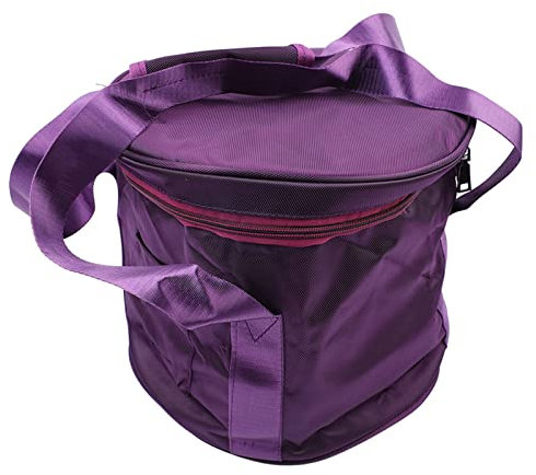Estuche Acolchado para Cuenco Tibetano de Cristal, Estuche para Cuenco Tibetano con 2 Bolsillos Externos con Doble Cremallera para Yoga, Chakras, Curación, Atención Plena