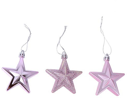 HOMSFOU 18 STK Christbaumschmuck 7cm dreidimensionaler fünfzackiger Weihnachtsstern weihnachtsdeko Girl Weihnachtsbaumspitze Weihnachtsbaum sternkugel Golddekor Goldbesatz Blitz