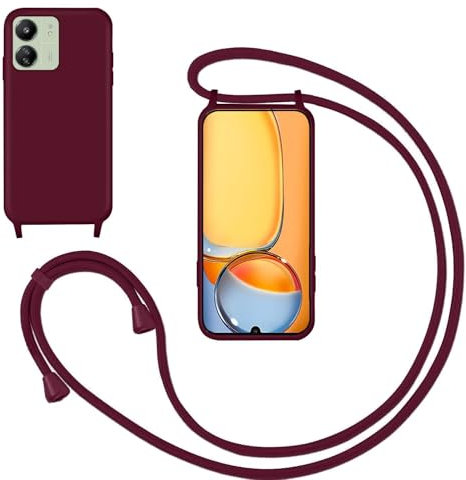 Cover con Collana per Redmi 13C/Xiaomi Poco C65,Custodia Silicone Liquido con cordini,Custodie con Regolabile Collana Antiurto AntiGraffio Case con Laccio Tracolla per Redmi 13C/Xiaomi Poco C65,Rosso