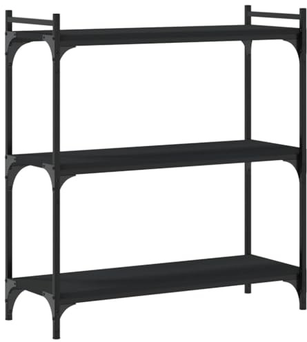 vidaXL Bücherregal 3 Böden Schwarz 80x30x86 cm Holzwerkstoff