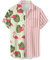 Chemise boutonnée à manches courtes pour homme avec col de chemise abstrait imprimé décontracté pour la plage, Flamant rose rayé, Taille 3XL