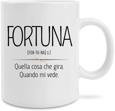 Hole Gadget Tazze Divertenti, Tazza Mug con Idee Regalo Divertente e Originali da Colazione o da The, Regali Simpatici per Sorella, Mamma, San Valentino, Uomo, Donna (Fortuna)