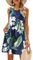 BDTECAOR Frauen Sommer Casual Swing T-Shirt Kleider Strand Vertuschen Lockeres Kleid Tropisches Blatt M