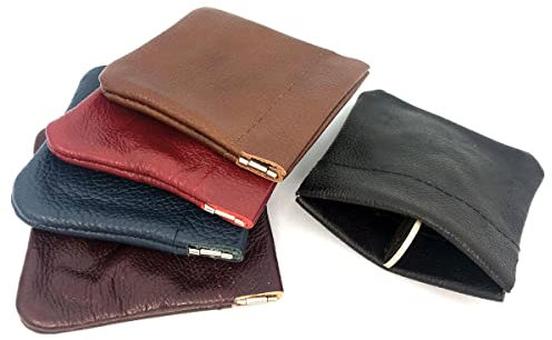Charmoni - Portefeuille Homme - Porte Monnaie - Fermeture Ressort - en Cuir véritable - Plate pour Poche - Homme (Vert)