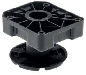 REJS Adjustable furniture heavy duty legs, black, plastic, sturdy, ideal for sofa, bed, cabinet, table - set of 4 (65-85mm)