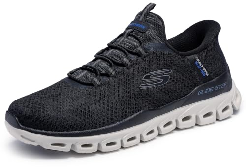 Skechers Glide-Step Noxus Herren-Sneaker zum Reinschlüpfen, Schwarz, 39 EU