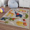Smart Kids Gewebter Kinderteppich Entdecke die Bunte Safari mit Krokodilen, Elefanten, Giraffen und Zebras – Benny & Friends (200 x 290 cm, Sand beige meliert)