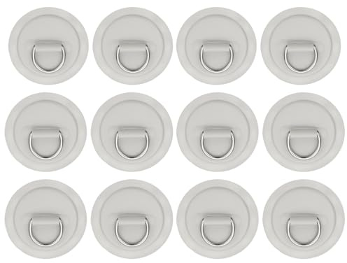 PATIKIL ,mm Paddle Board D Ringe STK Edelstahl PVC Patch Pad Weiß | D Ring Kein Kleber Enthalten Schlauchboot Zubehör für Kajak Surfbrett