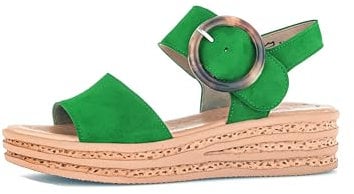 Gabor Damen Plateausandalen, Frauen Sandalen,Dicke Sohle,bequem,Sommerschuhe,Freizeitschuhe,offene Schuhe,Strandschuhe,Verde,38 EU / 5 UK