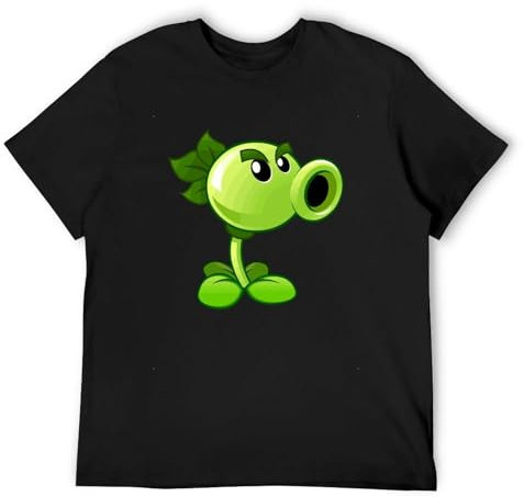 Men's Plants Vs. Zombies Peashooter 100% Cotton Tee Shirt Black S