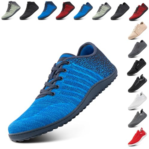 Hitmars Barefoot Shoes for Mens Womens Outdoor Lightweight Trail Running Minimalist Zero Drop Shoes Barefoot Trainers Walking Shoes Breathable Blue 7 UK
