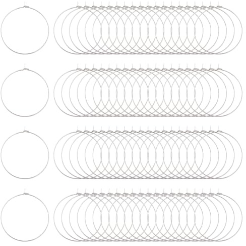 Hobbspring Boucles d'oreilles créoles en acier inoxydable - Couleur verre à vin - Pendentif anneaux 316 - En acier inoxydable chirurgical - Perles pour les fêtes - Verres à vin - Boucles d'oreilles