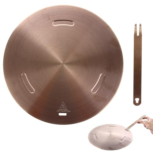 LOPYXBR Induction Adapter Plate 28cm Heat Diffuser Plate for Gas Stove, Gold Induction Hob Converter Plates 28cm with Removable Handle, Inductions Plates for Cooking, Milk, Coffee Makers(28 cm)