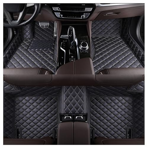 Auto Fussmatte für Mercedes Benz S Class 41cm 2004-2013 LHD, wasserdichte Antirutschmatten Vorne Hinten Schutz Bodenmatten, Leder Allwetter Auto Fussmatten Set, Accessoires,B Black Beige