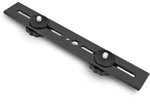 Yerleomit Doppelblitzhalterung 20 cm / 7,87 Zoll Blitzhalterung für zwei Blitze für 1/4 Zoll Schraube Kamera LED Licht Blitzlichtmikrofon Aluminiumlegierung Schwarz Stativhalterung