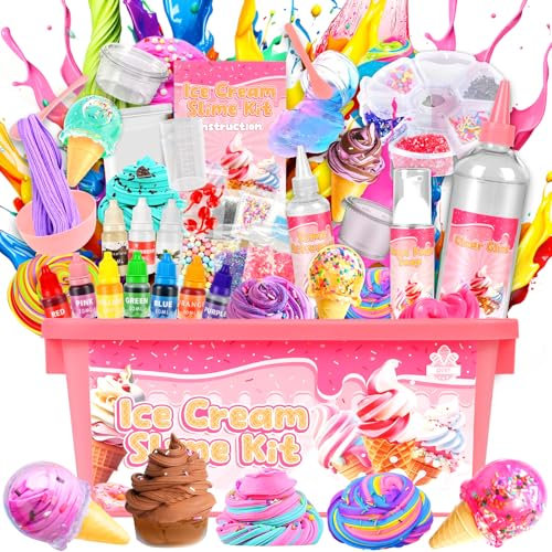 Herefun Slime Enfant, Kit de Fabrication de Slime, DIY Slime Kit, Slime Fluffy Jouet pour Enfants, Slime Kits de Loisirs Créatifs, Activites Manuelles pour Enfants