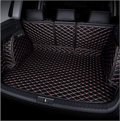 Auto Kofferraum Schutzmatte für Volkswagen Golf 7 GTI, Leder Kofferraummatte Wasserdicht Langlebig rutschfest Anti-Verschleiß，Robust und Langlebig(Black red)