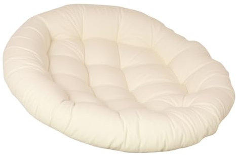 Baoblaze Gartenstuhl Kissen, 50 * 50 cm Rundes Sitzkissen, Gemütliches Stuhlauflage, Abnehmbar Sitzkissen Outdoor/Indoor, Stuhlauflagen für Schlafzimmer, Familienzimmer, Kissen für Hängesessel, Beige