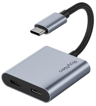 RayNeo USB-C to Glasses Charging Adapter, Charge and Play, Compatible with Switch 2, ROG Ally, PS4/5, Xbox, Mac mini, Laptop, Support 100W PD Charging and 4K@60 Hz Compatible