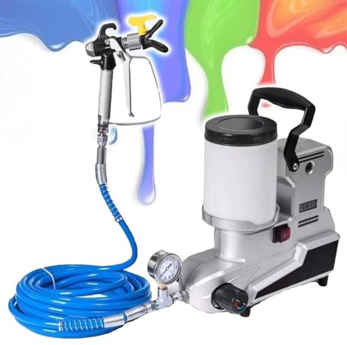 Pistolet à peinture électrique, pulvérisateur airless haute pression 1600 W, pulvérisateur haute pression électrique 2 L, pistolet mural HVLP 2,5 L/min avec tuyau de 5 m, pour peinture de maison
