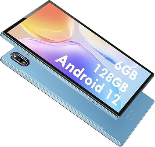 BRILLAR Android 12 Tablet, 10 inch Tablet, 6GB RAM+128GB ROM(1TB TF), Octa-Core, 8000mAh Battery,5GWiFi, 13MP+8MP, Bluetooth5.0(Blue)