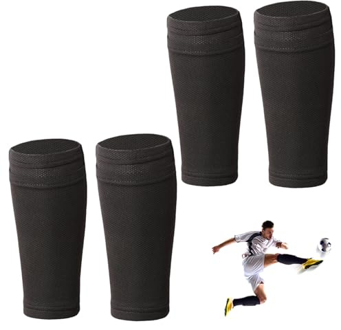 2 Paar Schienbeinschoner Socken, Schienbeinschonerhalter, S-Größe Fussball Stutzen, Elastische Soccer Schienbeinsocken, Shin Pad Sleeves, Schienbeinschonerhalter für Jugendliche Kinder