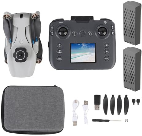 Luocute Drohne mit Kamera High Definition Kamera Drohne mit Elektronischer Bildstabilisierung, eine Schlüsselrückgabe, Faltbare Arme, LCD -Display -Fernbedienung für Anfänger (2 Batterien)