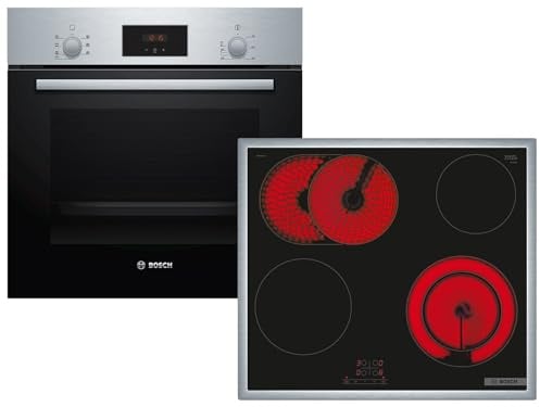 Bosch HBD231CR62 Set Backofen HBF133BR0 Edelstahl + Glaskeramikkochfeld PKN645BA2E + Backblech HEZ431002