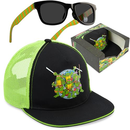 Batman | Marvel Avengers | Teenage Mutant Ninja Turtles Basecap und Sonnenbrille Set Jungen, Sommer Kinder Cap mit UV Schutz Kindersonnenbrille