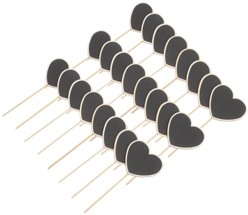 FOMIYES 30 Pieces Wooden Plant Markers Heart-Shaped Garden Labels for Succulents and Flowers, Small Blackboards for DIY Garden Signs, Wedding Decorations, Multipack Plant Tags for Outdoor