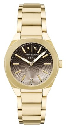 Armani Exchange Damen 36MM Goldfarbene Edelstahl Uhr, AX6031