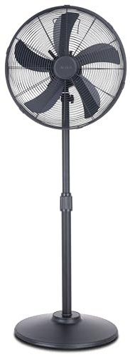 Air Pro 16 Pedestal Fan Adjustable Height Metal Standing Fan Wide-Angled Oscillation With Powerful Airflow For Instant Cooling 3 Speeds Compact with Quiet Operation to use at Home Office or Bedroom