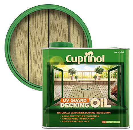 Cuprinol 5122410 Uv Guard Decking Oil Exterior Woodcare, Natural 2.5L