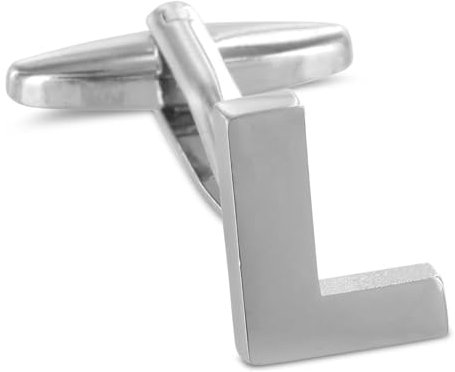 TEROON Manschettenknopf Buchstabe Initiale 'L' [EIN Knopf - KEIN Paar]