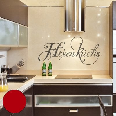 Klebesüchtig A262 Wandtattoo Hexenküche 60cm x 27cm rot Dekoration - Bad - Wohnzimmer - Aufkleber - Wandsticker