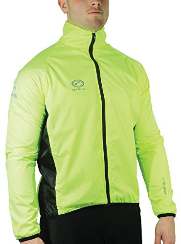 Optimum Nitebrite Reflective Hi-Vis Waterproof Running & Cycling Jacket | Lightweight Rain Jacket with Reflective Detailing, Taped Seams and Windproof Protection for Commuting and Outdoor Training