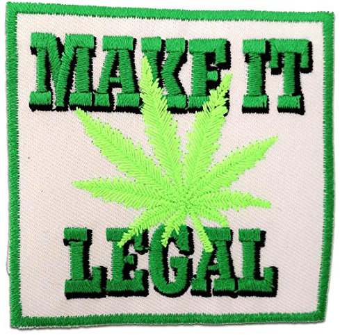 Marijuana Cannabis Weed Make it Legal - Iron on Patches Adhesive Emblem Stickers Appliques, Size: 2.76 x 2.76 inches