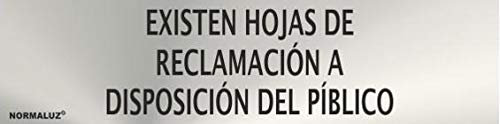 Señal informativa Existen Hojas de Reclamación a Disposición del Público Acero Inox de 0'8mm 50 x 200 mm SEKURECO