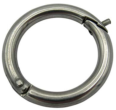 Stainless Steel Split Ring with Clip & Pin 6MM x 30MM