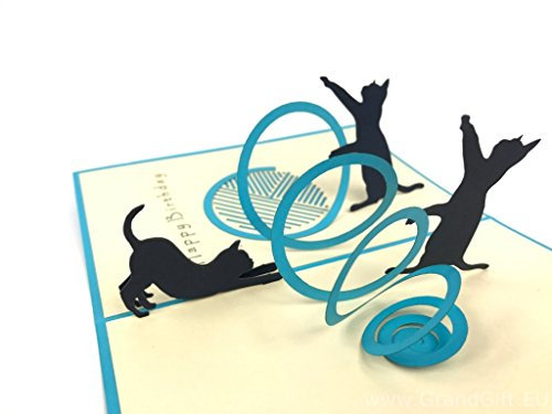 Spielende Katzen Geburtstagskarte Pop Up Grußkarte Mercedes-Benz Auto Jahrestag Baby Happy Birthday Ostern Muttertag Danke Valentinstag Hochzeit Kirigami Papier Basteln Postkarten