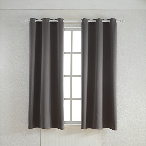 BEGOODTEX Inherent schwer entflammbarer Verdunkelungsvorhang, Grau, 106 x 213 cm, 1 Vorhang für Konferenzraum, Küche