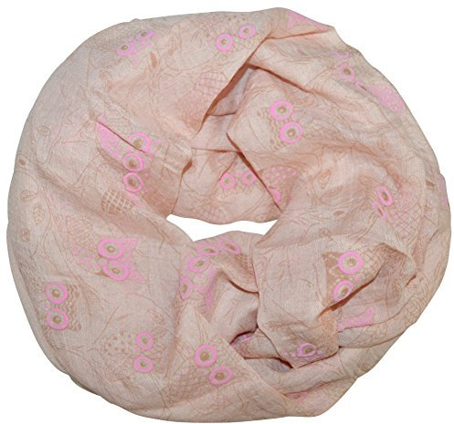 thb Richter Eule Schlauchschal Eulen Rundschal Loopschal Tuch Schal Loop Halstuch Waldeule Eulechen (Rosa)