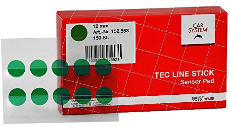 150 Stück Carsystem 12mm Grün Sensor Pad Parksensor abkleben Autolack Lackpoint