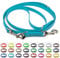 Mehrfach verstellbare BioThane Führleine, 19mm breit, 3m lang, Cyan/Türkis, genäht, Doppelleine