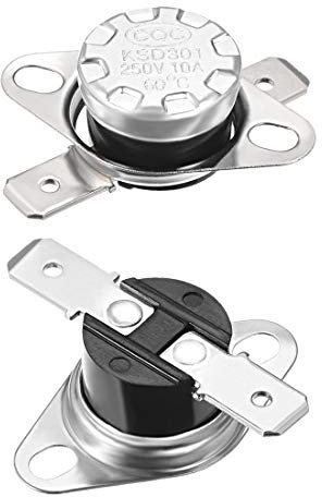 sourcing map Interrupteur contrôle température thermostat 60°C 10A 6,3mm N.C Borne 2Pcs